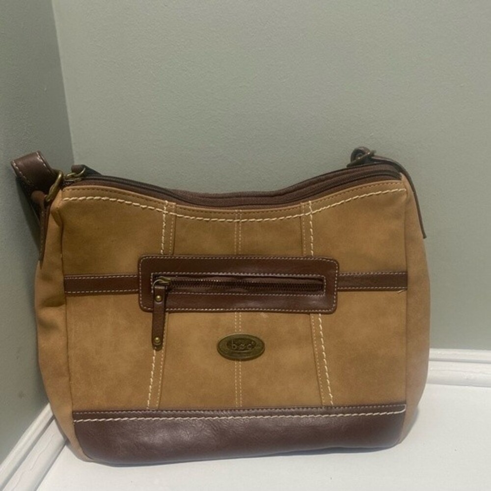 Born of Concept Brown Faux Suede Handbag